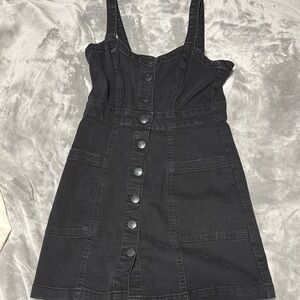 Aeropostale Black Sleeveless Buttoned Sundress